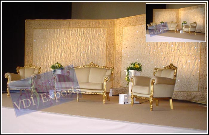 DESIGNER BACKDROP STAGE WITH MATCHING SOFA