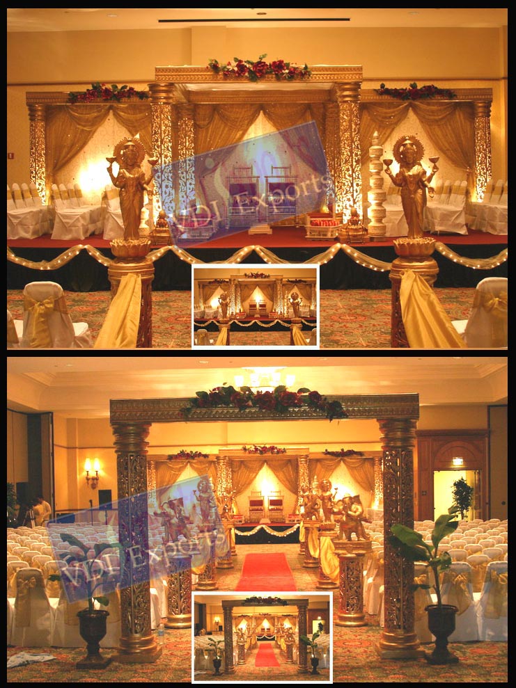 GOLDEN CARVED MANDAP WITH ENTERENCE