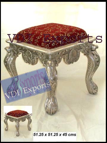 SILVER FOILED SIDE STOOL