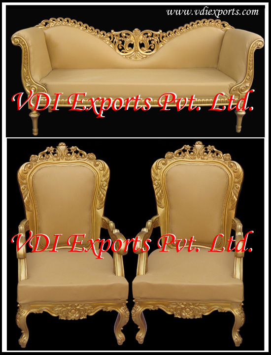 ROYAL WEDDING THRONE WITH ROYAL CARVING CHAIRS