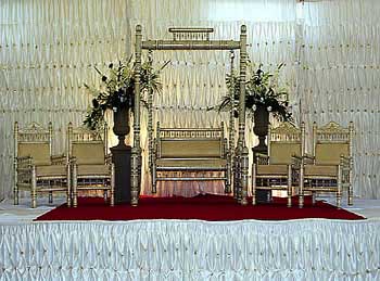 STAGE WITH FRILLED BACKDROP