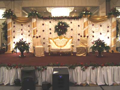 STAGE WITH PILLARED BACKDROP