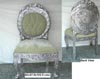 SILVER FOILED CHAIR WITH ROUND  BACK
