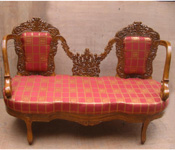 POLISHED CARVED WEDDING THRONE WITH CHAIRS