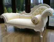 ROYAL WHITE HOME CARVED COUCH