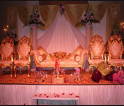 WEDDING DESIGNING STAGE WITH PARENTS CHAIRS