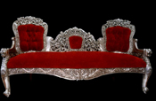 SILVER CARVED SOFA